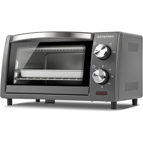 G3 Ferrari G10169 Forno Elettrico, 10 Litri Silver resistenze al quarzo doppio vetro fondo apribile