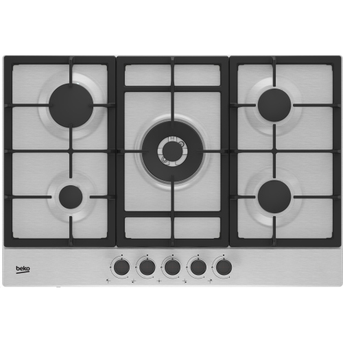 Beko HIAW75225SXE piani cottura Acciaio inox Da incasso 75cm Gas 5 Fornelli
