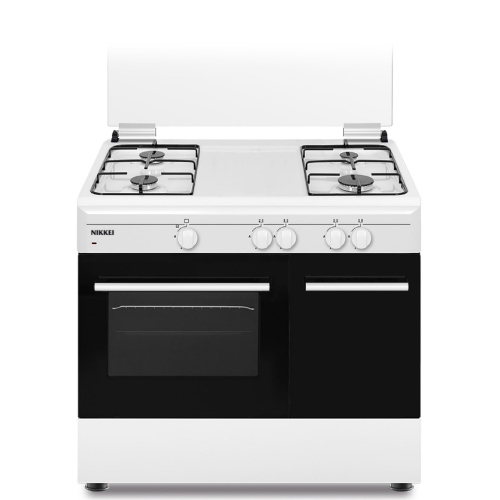 Nikkei SN490WG cucina Gas Nero, Bianco 90x60