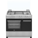 Nikkei SN490XE Cucina a Gas 4 fuochi con Forno elettrico e Luce 90x60 cm Inox