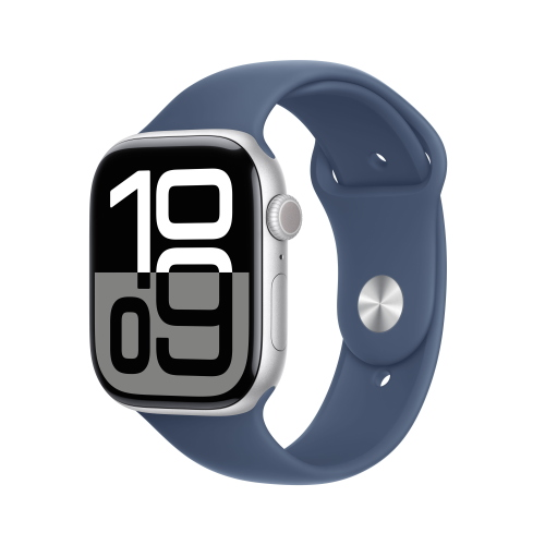 Apple Watch Series 10 MWY13QL/A GPS + Cellular 46mm Alluminio Argento con Denim Sport Band M/L Silver Al Denim A3003