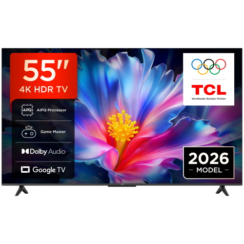 TCL P6L TV 55P6L 55" 4K HDR, Direct LED, Google TV, HDR10, Dolby Audio, Game Master VRR, Google Assistant & Alexa, AirPlay 2