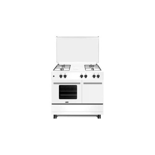 DeLonghi DL964GEWB Cucina a Gas 4 Fuochi Forno a Gas 90x60 cm con Portabombola