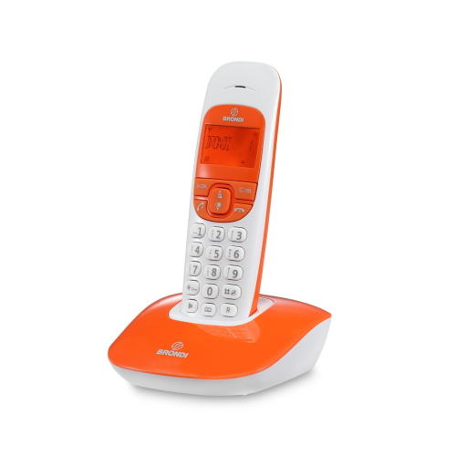Brondi Nice Telefono Cordless Con Vivavoce Bianco/Arancio