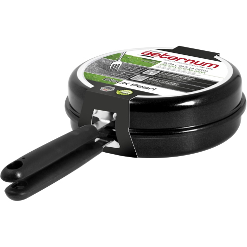 Bialetti Aeternum, Black Pearl, Girafrittata Alto Antiaderente, Diametro 24cm Induzione, Alluminio, Nero