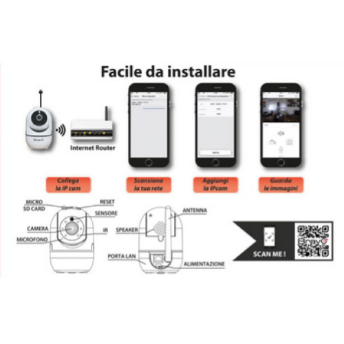 Bravo NANA' PRO Telecamera Da Interno 1080p Controllo Remoto