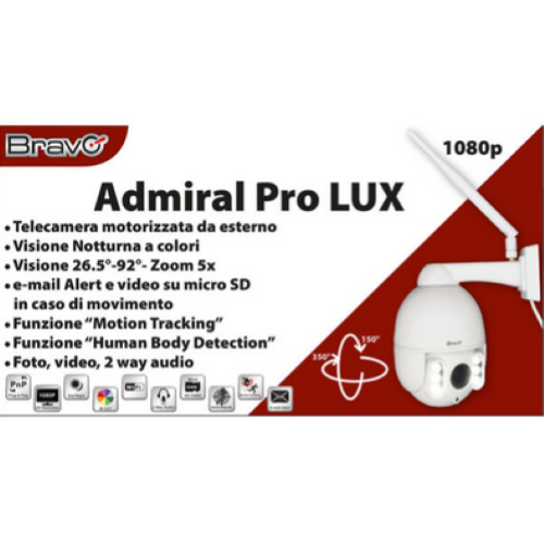 Bravo ADMIRAL PRO LUX Camera Da Esterno Visione Notturna 1080p Motorizzata