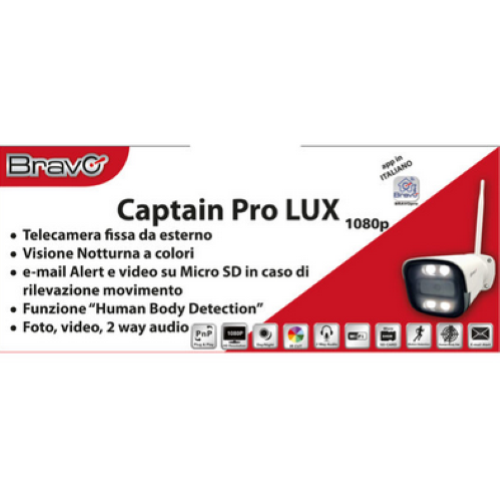 Bravo CAPTAIN PRO LUX Telecamera Da Esterno Visione Notturna 1080p
