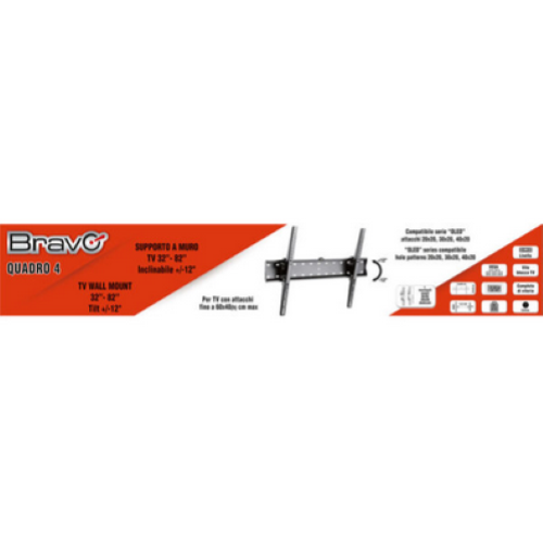 Tribravo QUADRO 4 v2 Staffa A Parete 32"-82" Max 40Kg