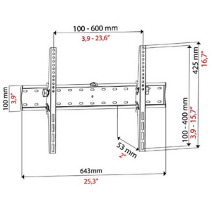 Tribravo QUADRO 4 v2 Staffa A Parete 32"-82" Max 40Kg