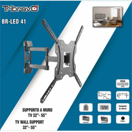 Tribravo BR-LED 41v2.1 Staffa A Parete 32"-55" Max 30Kg