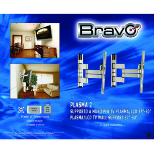 Bravo Plasma2 Staffa A Muro Con Braccio 37"-55" Max 45Kg Black 
