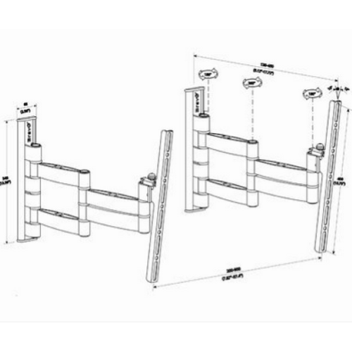 Bravo Plasma2 Staffa A Muro Con Braccio 37"-55" Max 45Kg Black 