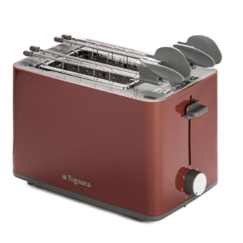 Tognana D2DTN01RRO Tostapane Iridea 850W Due Pinze Rosso Mela